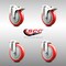 Service Caster 5 Inch 316SS Red Polyurethane Swivel Bolt Hole Caster Set with 2 Lock Brake SCC-SS316BHTTL20S514-PPUB-RED-2-S-2 - alternate 4